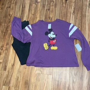 Disney women’s sweatshirt Large top Mickey Mouse long sleeve WDW Parks purple
